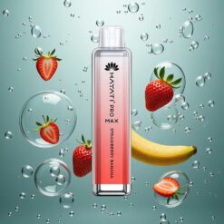 Hayati Pro Max 4000 Puffs Eldobható E-cigaretta Eper-Banán Íz, 1400mAh erős akkumulátor, Kristály megjelenés