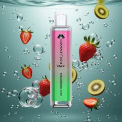 Hayati Pro Max 4000 Puffs Eldobható E-cigaretta Eper-Papaya Ízű, 1400mAh Akkumulátorral, Kristály Megjelenésű