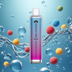 Hayati Pro Max 4000 Puffs Eldobható E-cigaretta Kék Málna Gumicukor Ízű 1400mAh Akkumulátorral