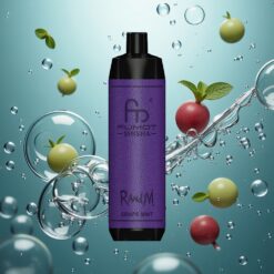 RandM Fumot Shisha 10000 Puffs LED kijelzővel egyszer használható e-cigaretta Szőlő Menta ízben