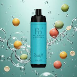 RandM Fumot Shisha 10000 Puffs Szívható Egyszerhasználatos E-Cigi Rágógumi Menta Íz 18ml Előre Töltött E-Liquiddel