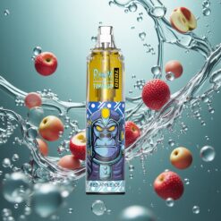 RandM Fumot Tornado 7000 Eldobható E-cigaretta Piros Alma Jég 14 ML E-liquiddel és Légbeállítással