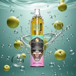 RandM Fumot Tornado 7000 Eldobható E-cigaretta Savanyú Alma Ízű, 850 MAH Akkumulátor, RGB Világítás, Levegő-Beállítható