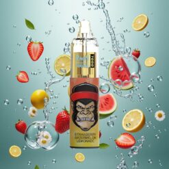 RandM Fumot Tornado 7000 Puffs Eldobható E-cigaretta Eper-Görögdinnye Limonádé 14 ML E-liquiddel, Légáramlás-Szabályozó