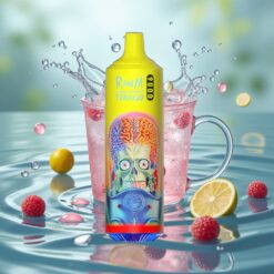 RandM Fumot Tornado 9000 Puffs Előzetesen Töltött E-cigaretta Rózsaszín Limonádé Íz 18 mL E-liquid Kapacitással Mesh Coil-lel és RGB Kijelzővel