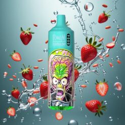 RandM Fumot Tornado 9000 Puffs Eldobható E-cigaretta Eper-Granáta, 18 mL E-liquiddel és RGB Kijelzővel