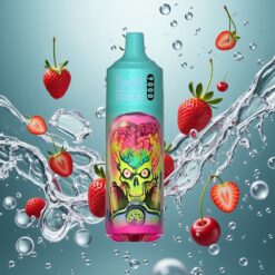 RandM Fumot Tornado 9000 Puffs Eldobható E-cigaretta Eper Málna Cseresznye Jég 18 mL E-likkal