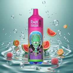 RandM Fumot Tornado 9000 Puffs Eldobható E-cigaretta Görögdinnye Buborékrágó, 18 mL E-liquid Kapacitással
