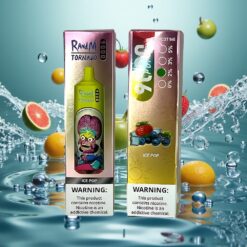 RandM Fumot Tornado 9000 Puffs Eldobható E-cigaretta Jégkrém Íz, 54 Fajta Íz, Mesh Coil