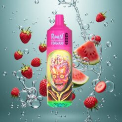 RandM Fumot Tornado 9000 Puffs Eldobható E-cigaretta Málna Görögdinnye Íz 18 mL E-liquiddel