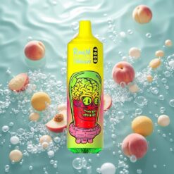 RandM Fumot Tornado 9000 Puffs Eldobható E-cigaretta Nyári Barack Jég 18 mL E-liquiddel