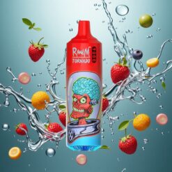 RandM Fumot Tornado 9000 Puffs Eldobható E-cigaretta Vegyes Bogyók íz, 18 mL E-liquid Kapacitás, Mesh Coil, RGB Kijelző, 54 Fajta Íz