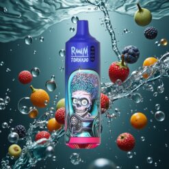 RandM Fumot Tornado 9000 Puffs Fekete Jég Eldobható Vape 18 mL E-liquid Kapacitás