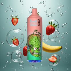 RandM Fumot Tornado 9000 Puffs Újratölthető E-cigaretta Eper-Banan Ízű RGB Kijelzővel